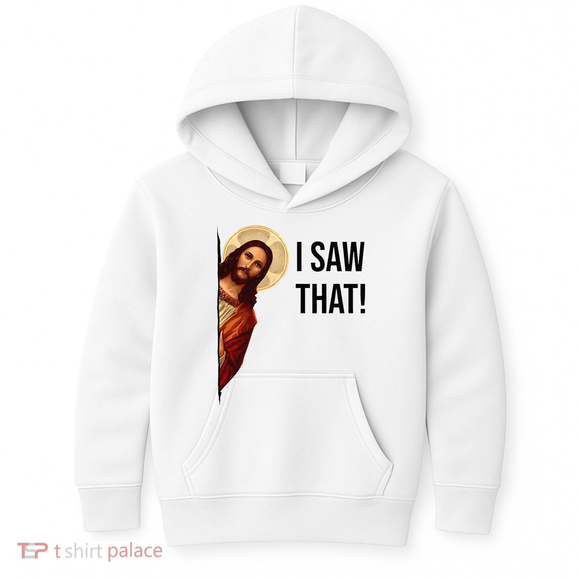 Funny Jesus Christ I Saw That Meme Religious Cool Retro God Kids Hoodie