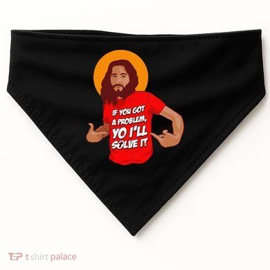 Funny Jesus Christian Meme Yo I'll Solve It Christmas USA-Made Doggie Bandana