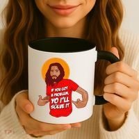 Funny Jesus Christian Meme Yo I'll Solve It Christmas Coffee Mug thumb 3