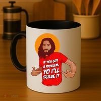 Funny Jesus Christian Meme Yo I'll Solve It Christmas Coffee Mug thumb 4