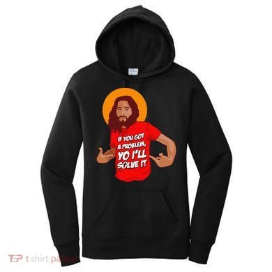 Funny Jesus Christian Meme Yo I'll Solve It Christmas Women's Hoodie
