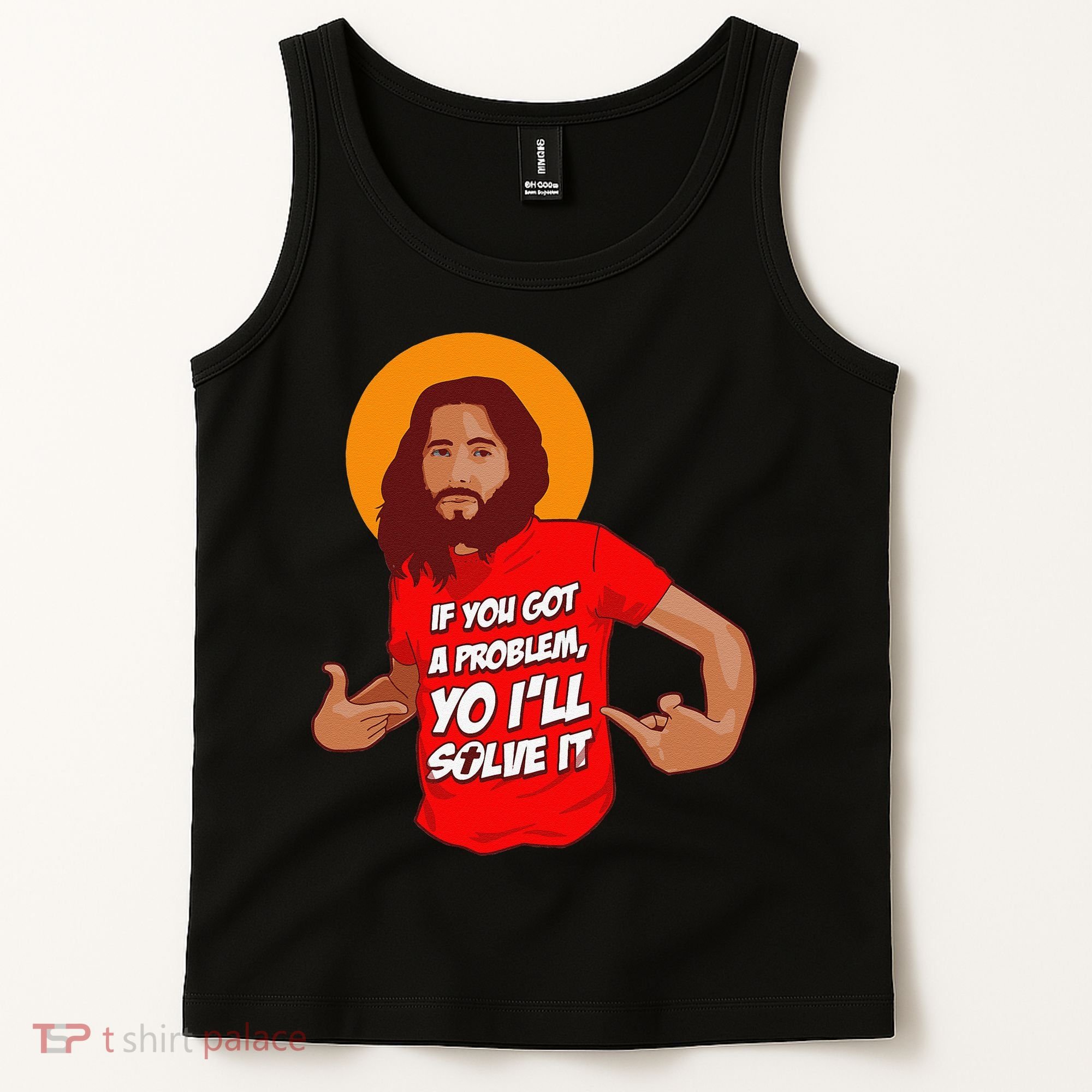 Funny Jesus Christian Meme Yo I'll Solve It Christmas Tank Top