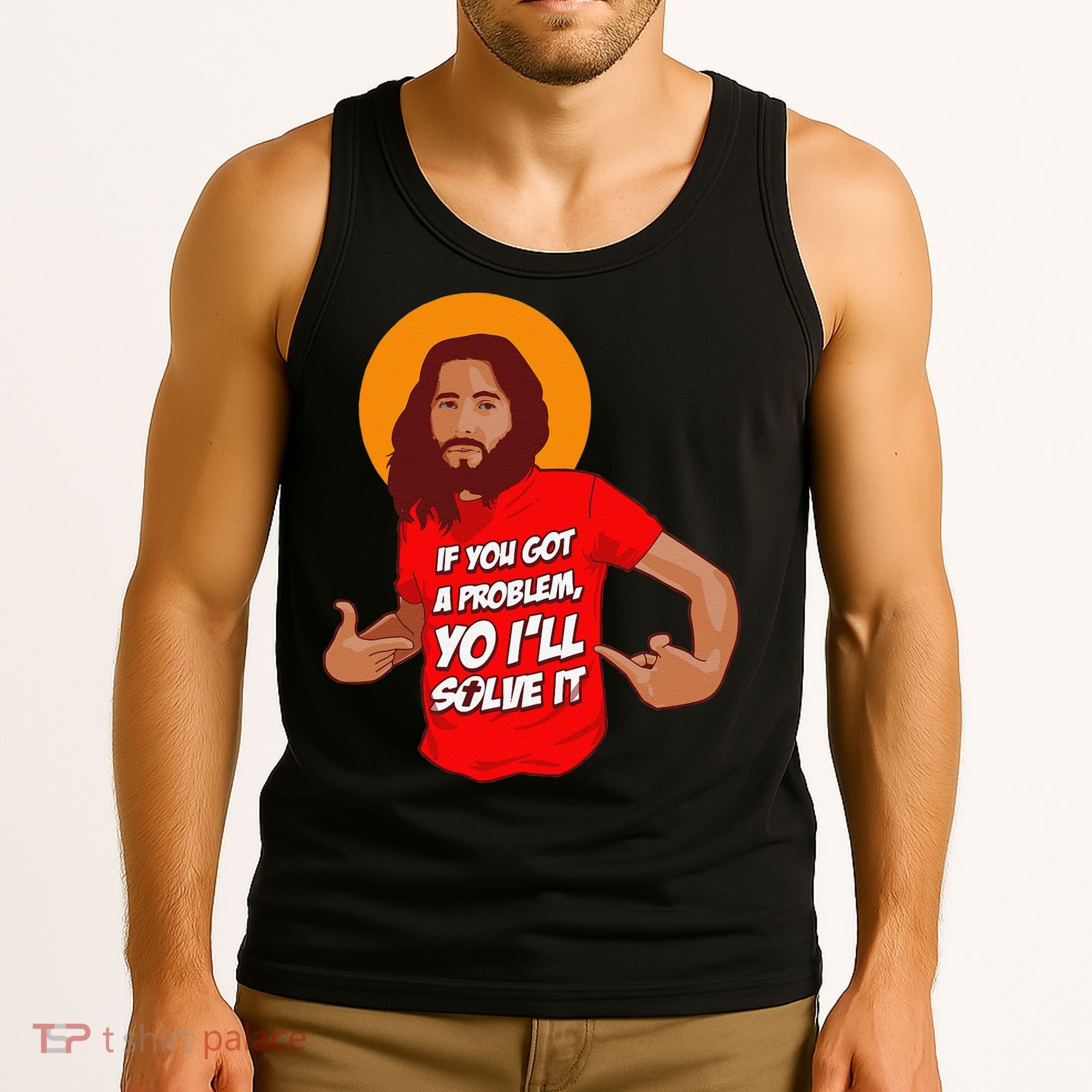 Funny Jesus Christian Meme Yo I'll Solve It Christmas Tank Top