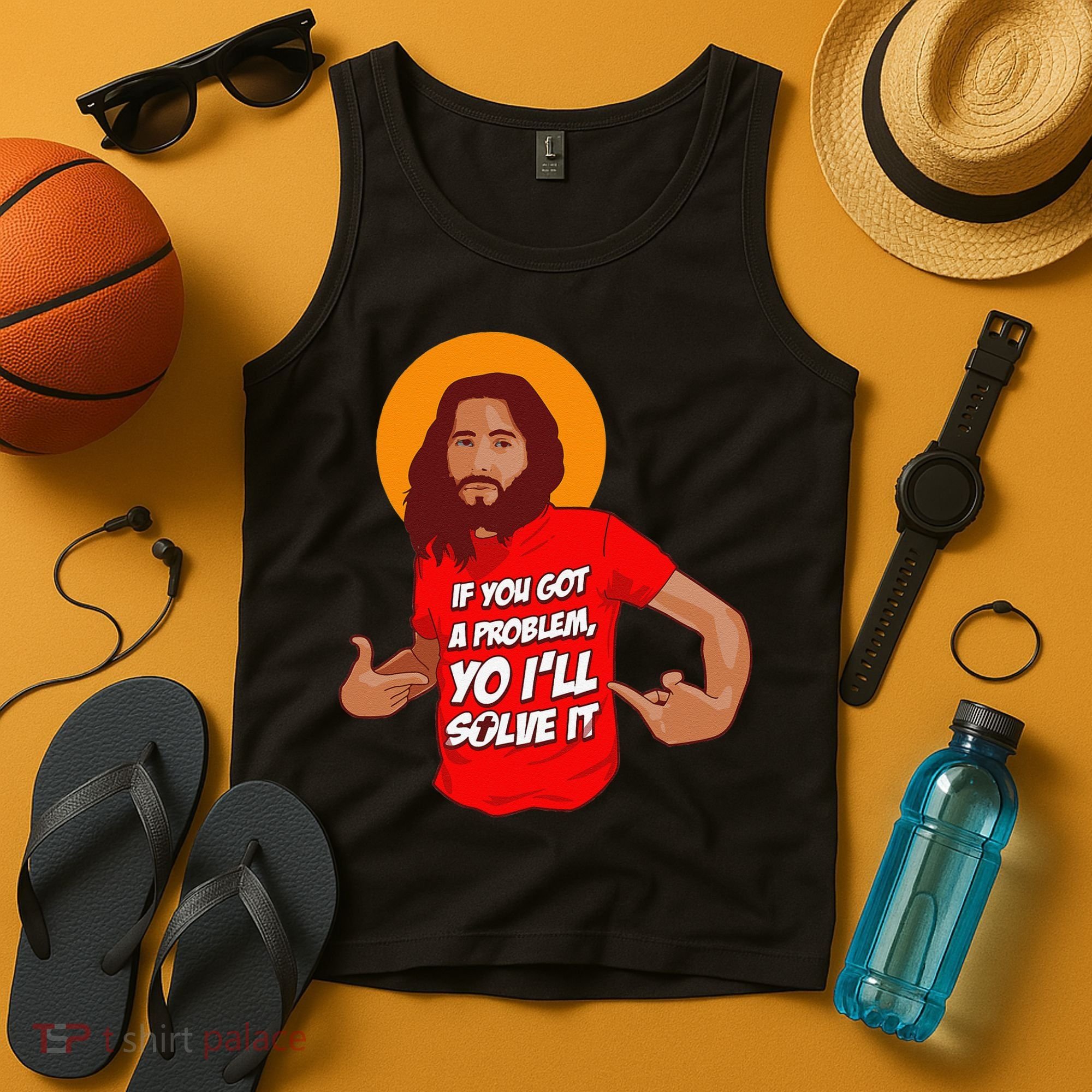 Funny Jesus Christian Meme Yo I'll Solve It Christmas Tank Top