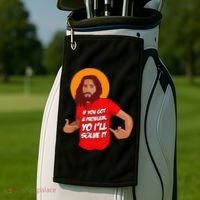 Funny Jesus Christian Meme Yo I'll Solve It Christmas Golf Towel thumb 2