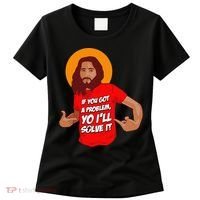 Funny Jesus Christian Meme Yo I'll Solve It Christmas Women's T-Shirt thumb 0