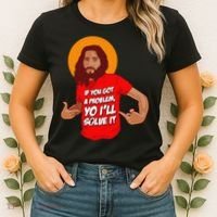 Funny Jesus Christian Meme Yo I'll Solve It Christmas Women's T-Shirt thumb 2