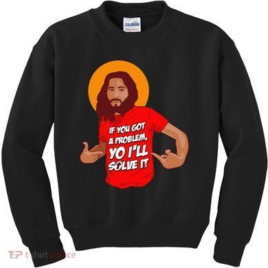 Funny Jesus Christian Meme Yo I'll Solve It Christmas Kids Sweatshirt