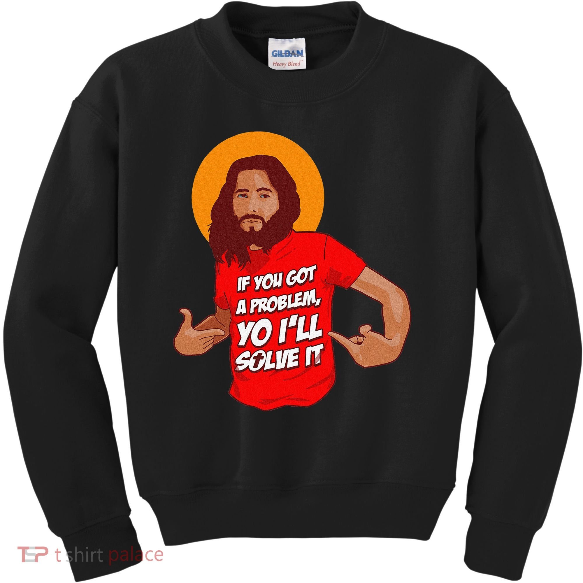 Funny Jesus Christian Meme Yo I'll Solve It Christmas Kids Sweatshirt