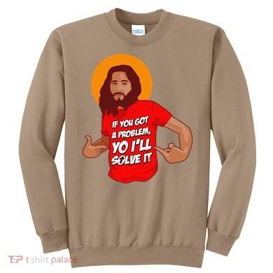 Funny Jesus Christian Meme Yo I'll Solve It Christmas Sweatshirt