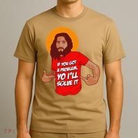 Funny Jesus Christian Meme Yo I'll Solve It Christmas T-Shirt thumb 3