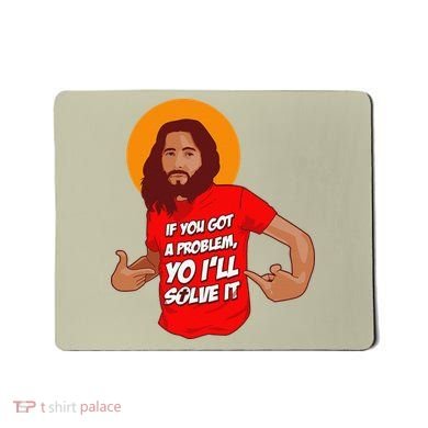 Funny Jesus Christian Meme Yo I'll Solve It Christmas Mousepad