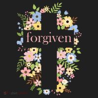 Forgiven Jesus Christ Christian Faith Floral Cross Beanie thumb 2