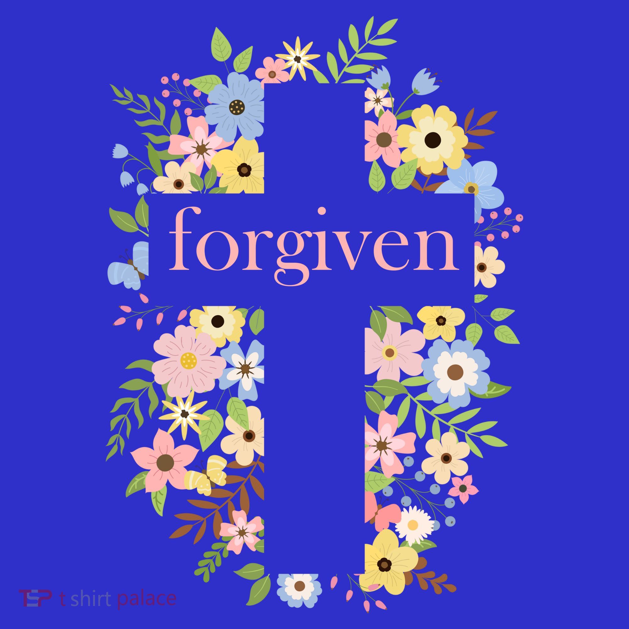 Forgiven Jesus Christ Christian Faith Floral Cross Visor