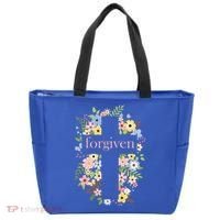 Forgiven Jesus Christ Christian Faith Floral Cross Tote Bag thumb 0