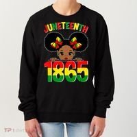 Funny Juneteenth Celebrating 1865 Cute Black African American Women's Sweatshirt thumb 0