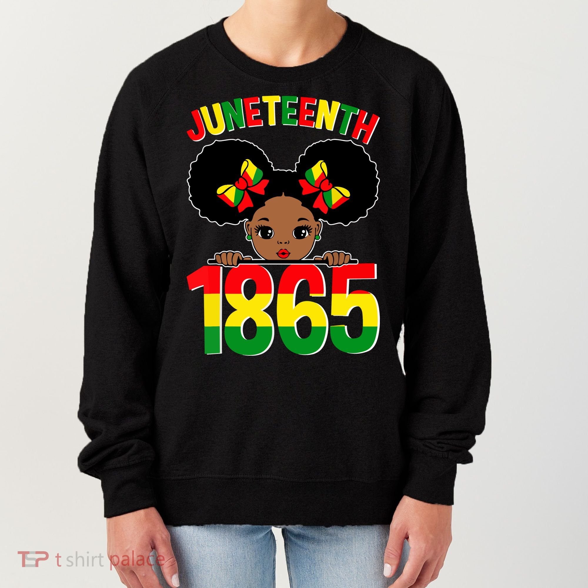 Funny Juneteenth Celebrating 1865 Cute Black African American Women's Sweatshirt