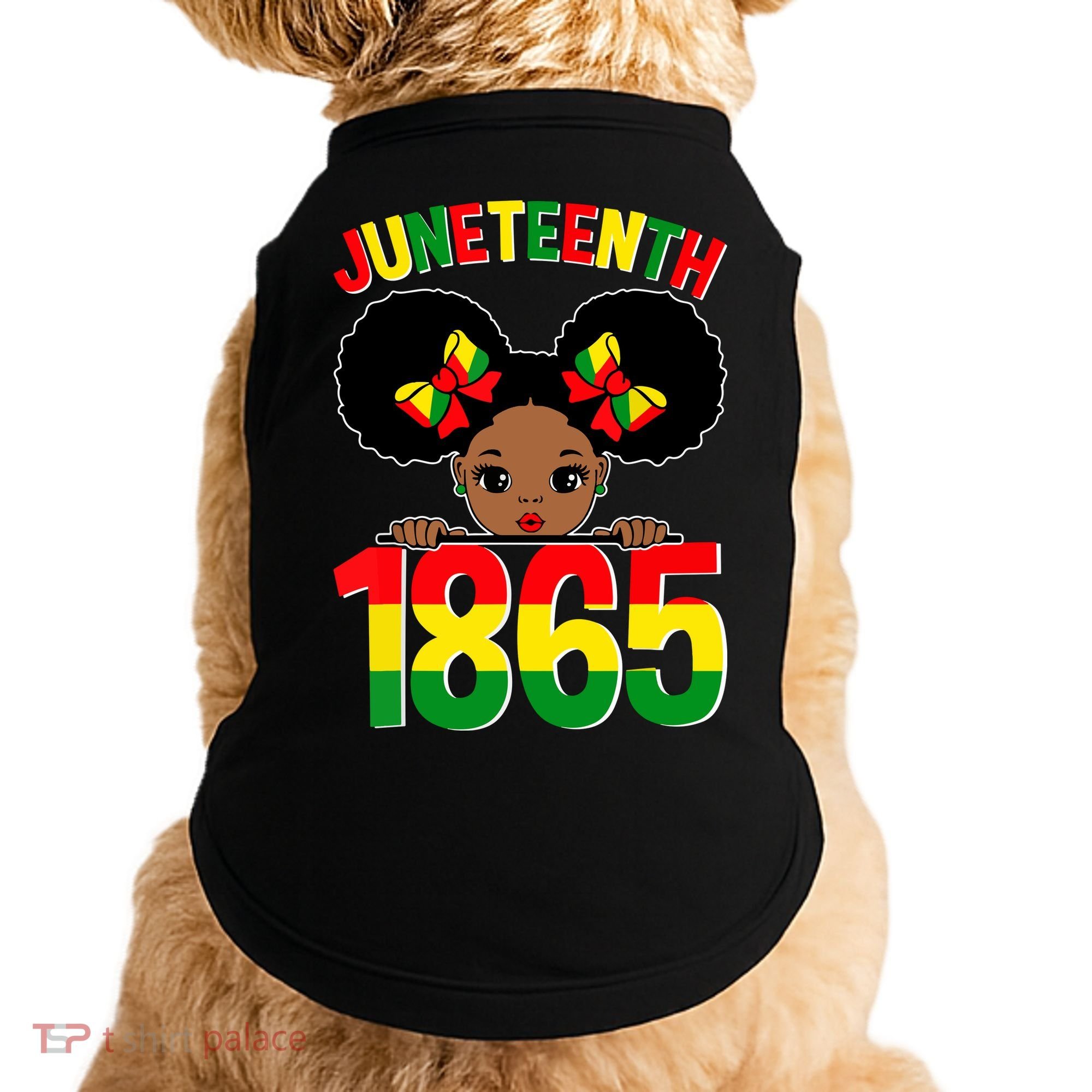 Funny Juneteenth Celebrating 1865 Cute Black African American Doggie Tank