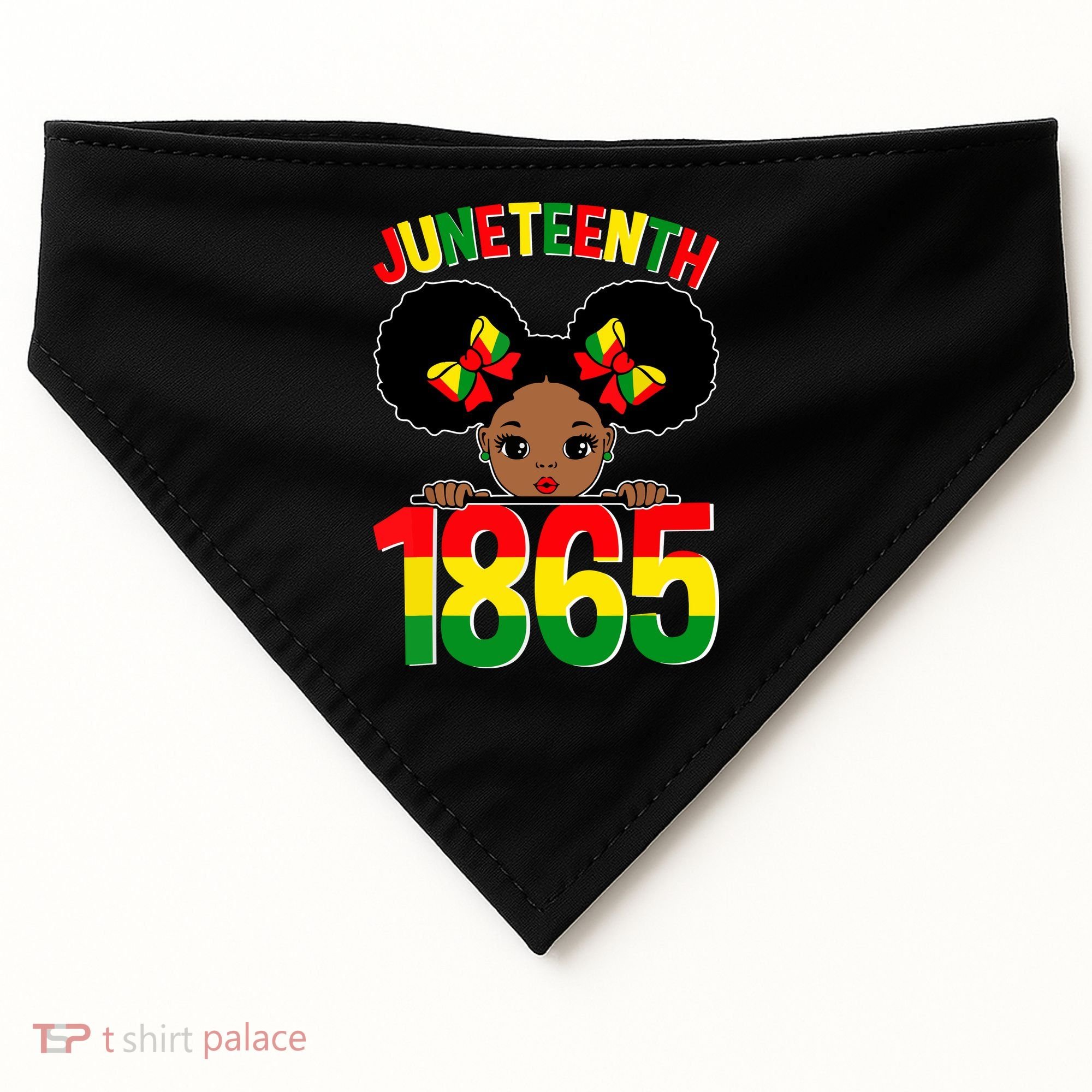 Funny Juneteenth Celebrating 1865 Cute Black African American USA-Made Doggie Bandana