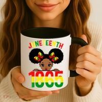 Funny Juneteenth Celebrating 1865 Cute Black African American Coffee Mug thumb 3