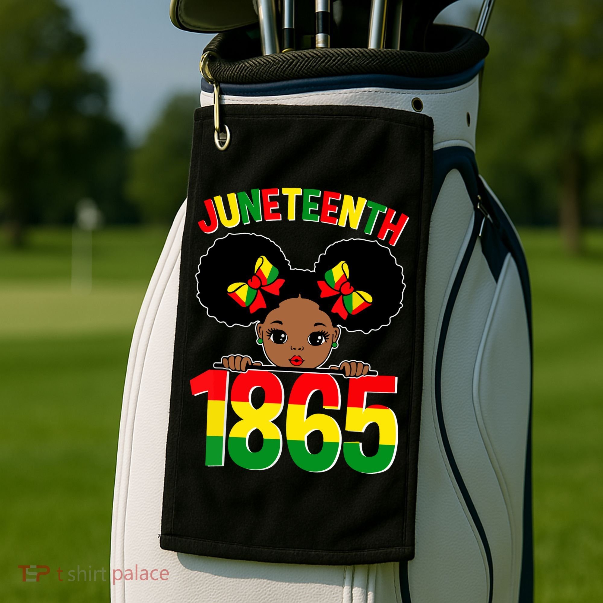 Funny Juneteenth Celebrating 1865 Cute Black African American Golf Towel
