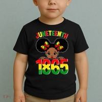 Funny Juneteenth Celebrating 1865 Cute Black African American Toddler T-Shirt thumb 2
