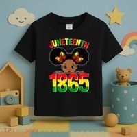 Funny Juneteenth Celebrating 1865 Cute Black African American Toddler T-Shirt thumb 3