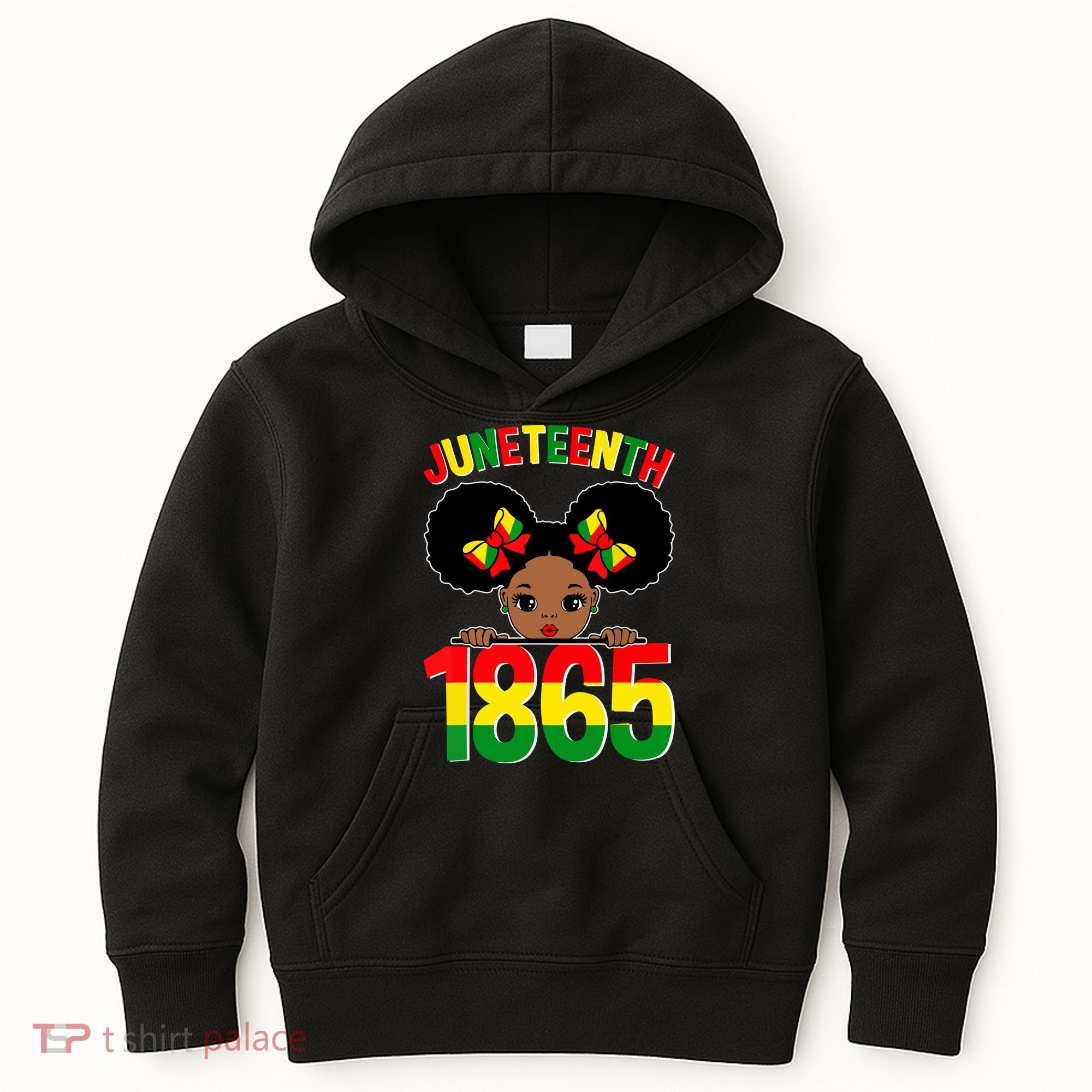 Funny Juneteenth Celebrating 1865 Cute Black African American Kids Hoodie