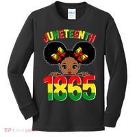 Funny Juneteenth Celebrating 1865 Cute Black African American Kids Long Sleeve Shirt thumb 0