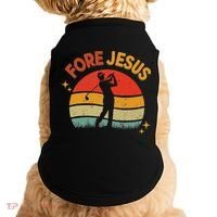 Fore Jesus Christian Golf Retro 70s Religious Golfing 's Doggie Tank thumb 0