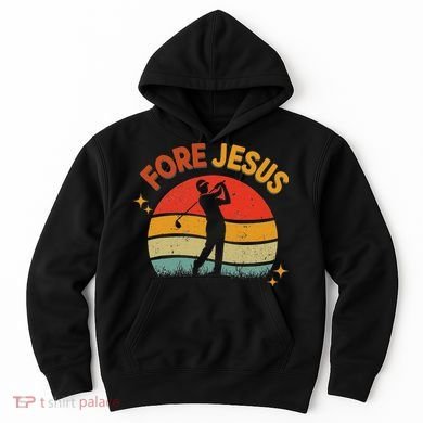 Fore Jesus Christian Golf Retro 70s Religious Golfing 's Hoodie