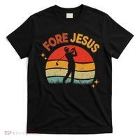 Fore Jesus Christian Golf Retro 70s Religious Golfing 's T-Shirt thumb 0