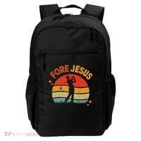 Fore Jesus Christian Golf Retro 70s Religious Golfing 's Backpack thumb 0