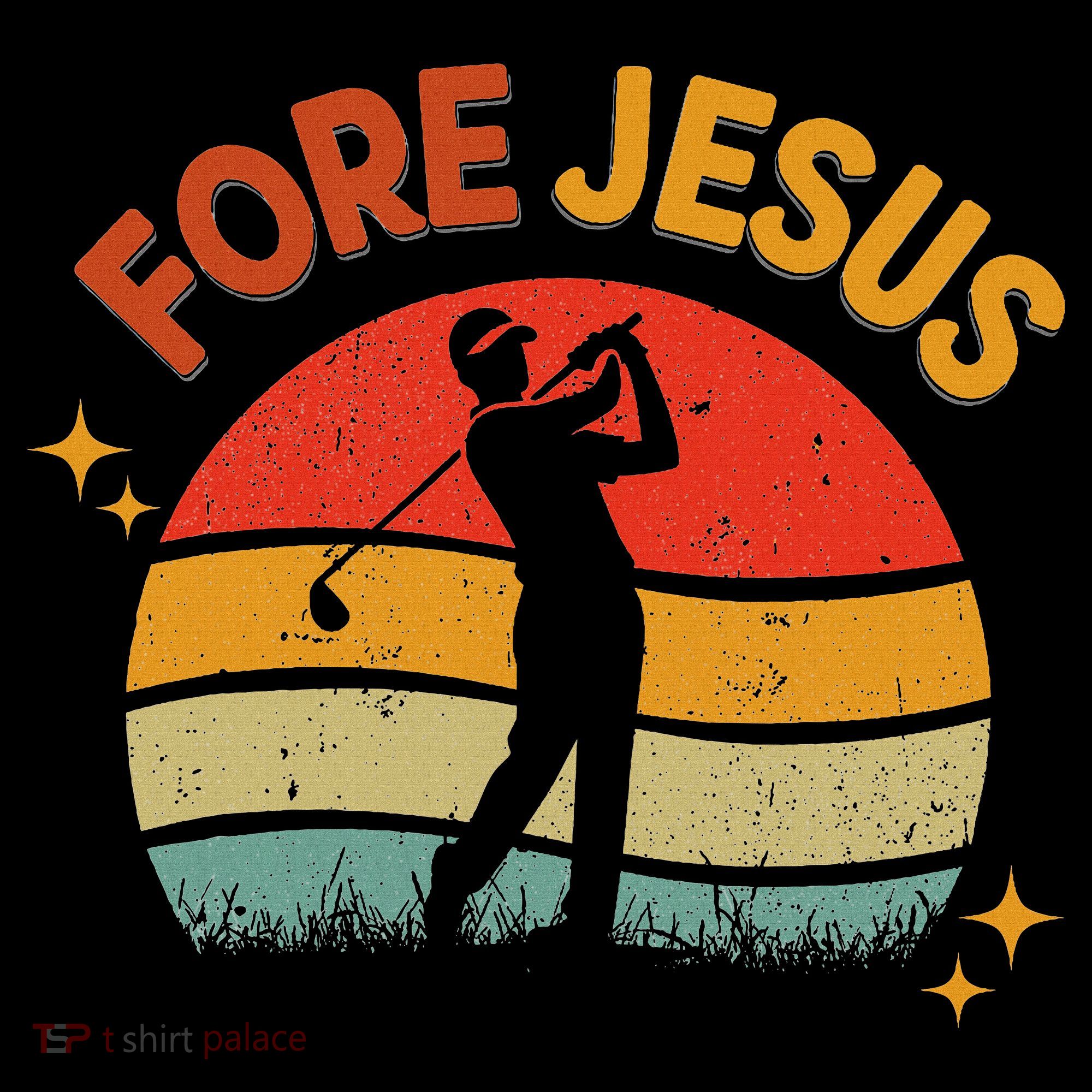 Fore Jesus Christian Golf Retro 70s Religious Golfing 's Women's Hoodie