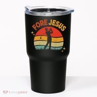 Fore Jesus Christian Golf Retro 70s Religious Golfing 's Tumbler thumb 0