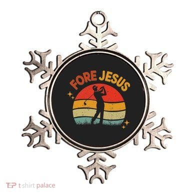 Fore Jesus Christian Golf Retro 70s Religious Golfing 's Ornament