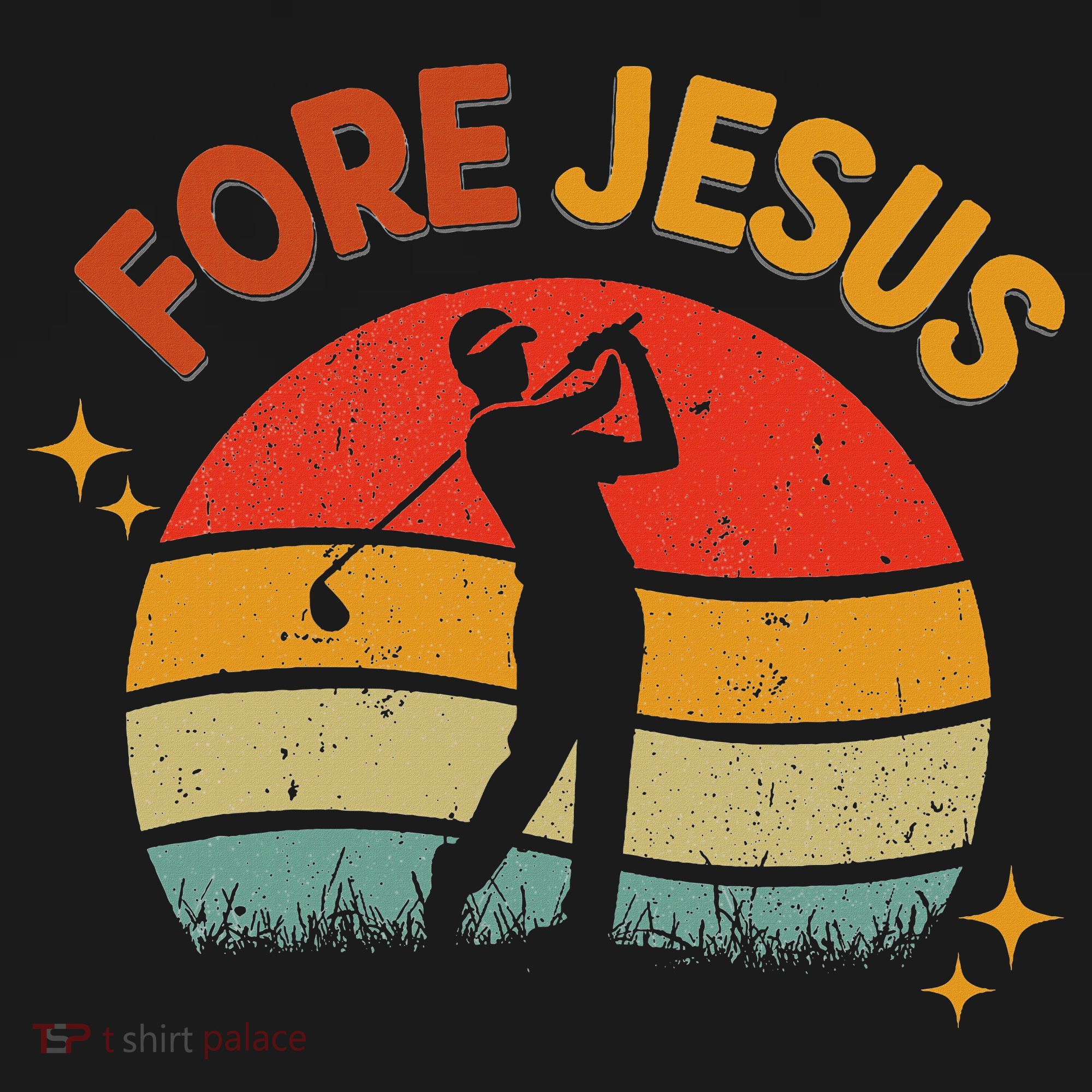 Fore Jesus Christian Golf Retro 70s Religious Golfing 's Women's Tank Top