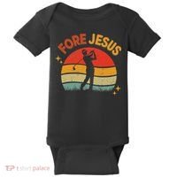 Fore Jesus Christian Golf Retro 70s Religious Golfing 's Baby Bodysuit thumb 0