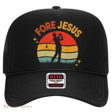Fore Jesus Christian Golf Retro 70s Religious Golfing 's Hat