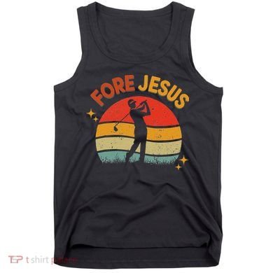 Fore Jesus Christian Golf Retro 70s Religious Golfing 's Tank Top