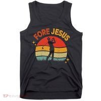 Fore Jesus Christian Golf Retro 70s Religious Golfing 's Tank Top thumb 0
