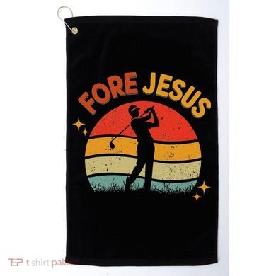 Fore Jesus Christian Golf Retro 70s Religious Golfing 's Golf Towel