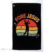 Fore Jesus Christian Golf Retro 70s Religious Golfing 's Golf Towel thumb 0