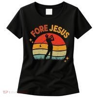 Fore Jesus Christian Golf Retro 70s Religious Golfing 's Women's T-Shirt thumb 0