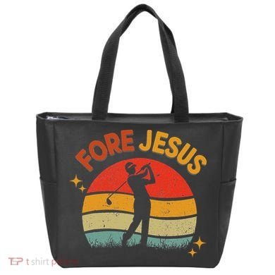 Fore Jesus Christian Golf Retro 70s Religious Golfing 's Tote Bag
