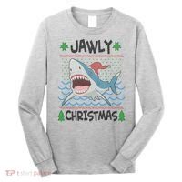 Funny Jawly Christmas Shark Ugly Christmas Sweater Long Sleeve Shirt thumb 0
