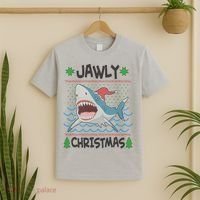 Funny Jawly Christmas Shark Ugly Christmas Sweater T-Shirt thumb 2