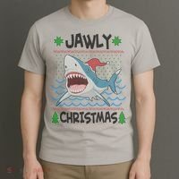 Funny Jawly Christmas Shark Ugly Christmas Sweater T-Shirt thumb 3