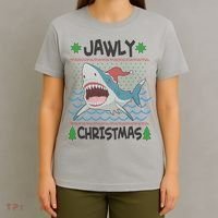 Funny Jawly Christmas Shark Ugly Christmas Sweater T-Shirt thumb 4