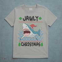 Funny Jawly Christmas Shark Ugly Christmas Sweater T-Shirt thumb 5